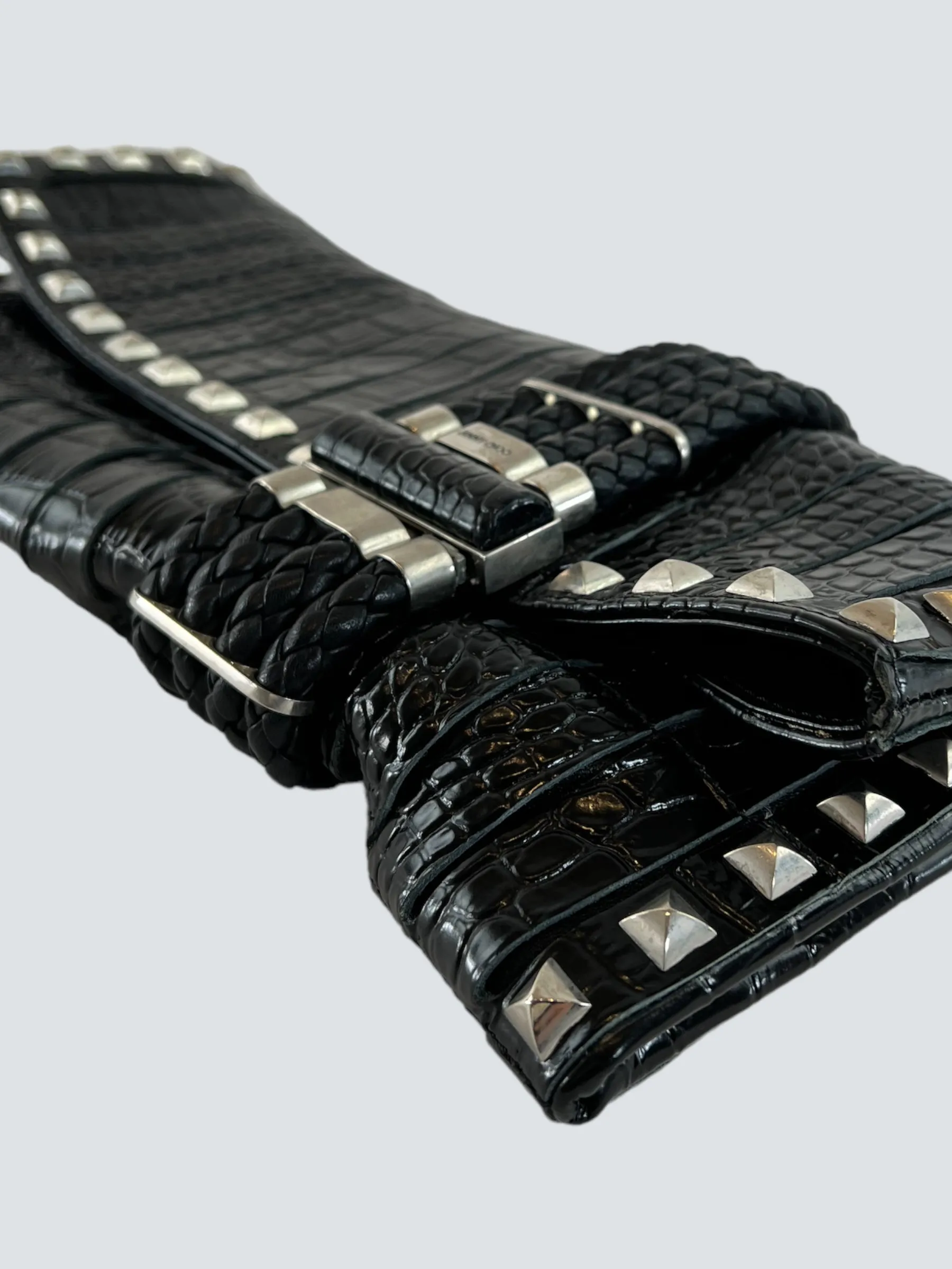 Jimmy Choo Black Leather Clutch