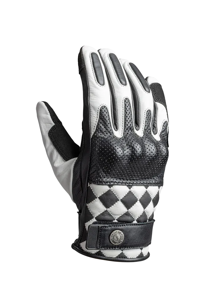 JOHN DOE TRACKER RACE GLOVES BLACK/WHITE. CE godkjente mc hansker.