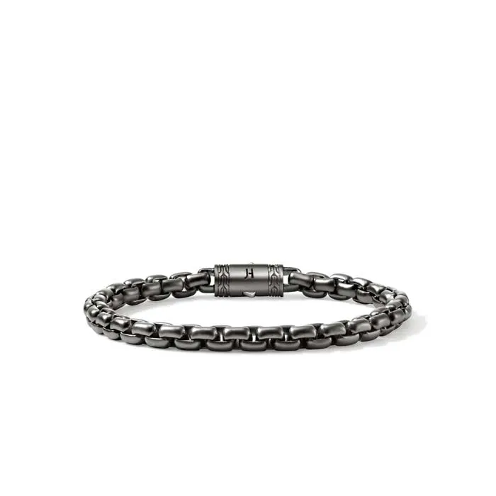 John Hardy Box Chain Bracelet in Dark Sterling Silver