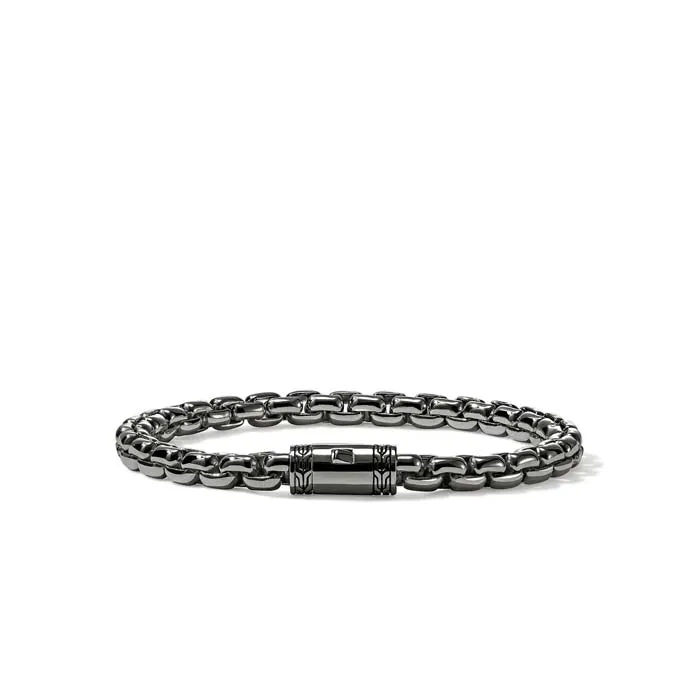 John Hardy Box Chain Bracelet in Dark Sterling Silver