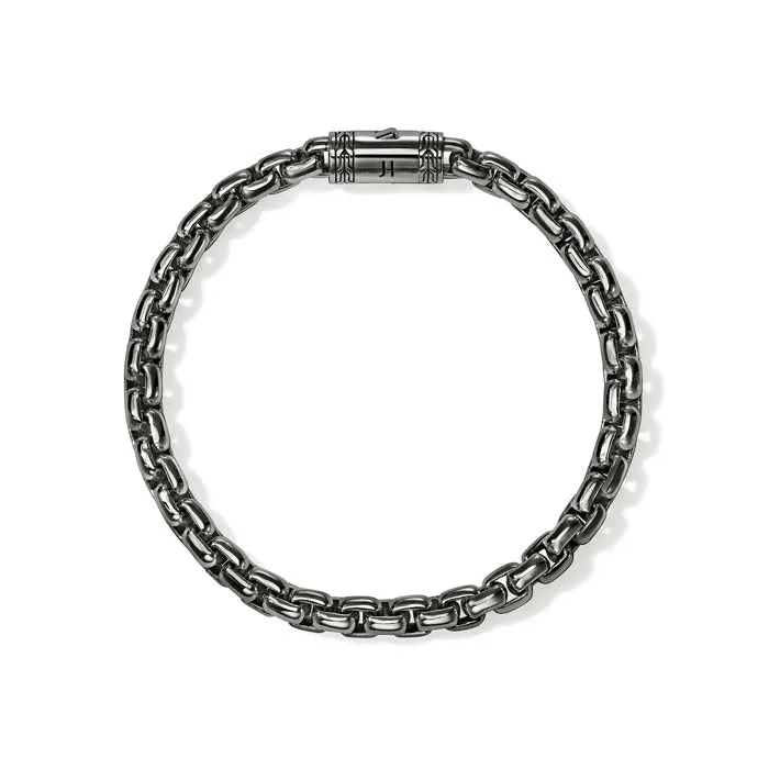 John Hardy Box Chain Bracelet in Dark Sterling Silver