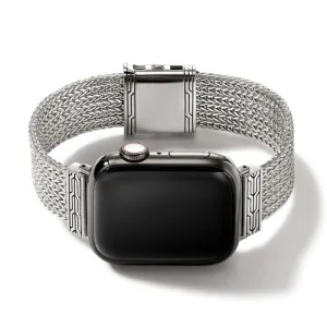 John Hardy Smart Watch Strap in Sterling Silver - Size Large