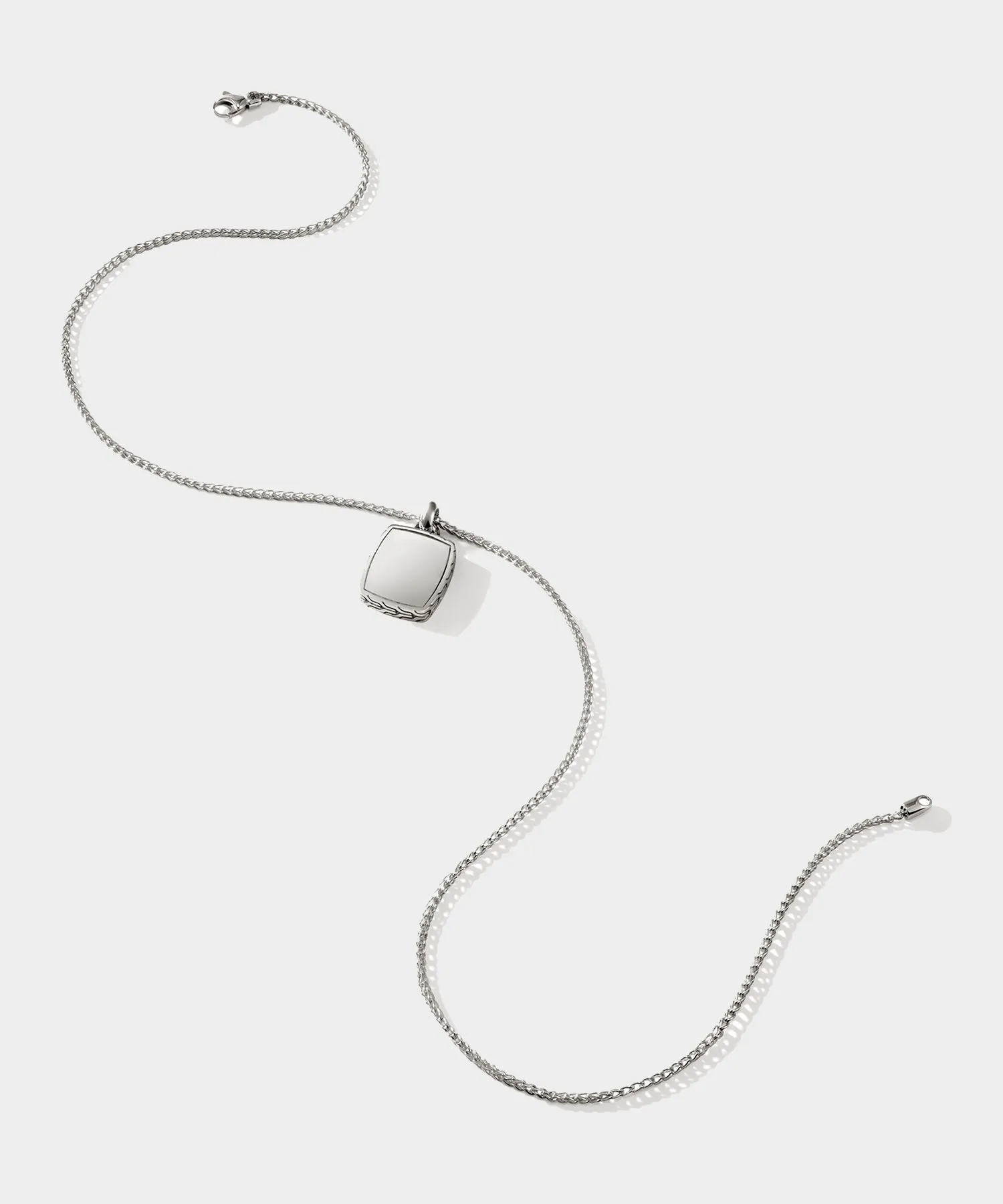 John Hardy Sterling Silver Tag Pendant Necklace, 1.7MM