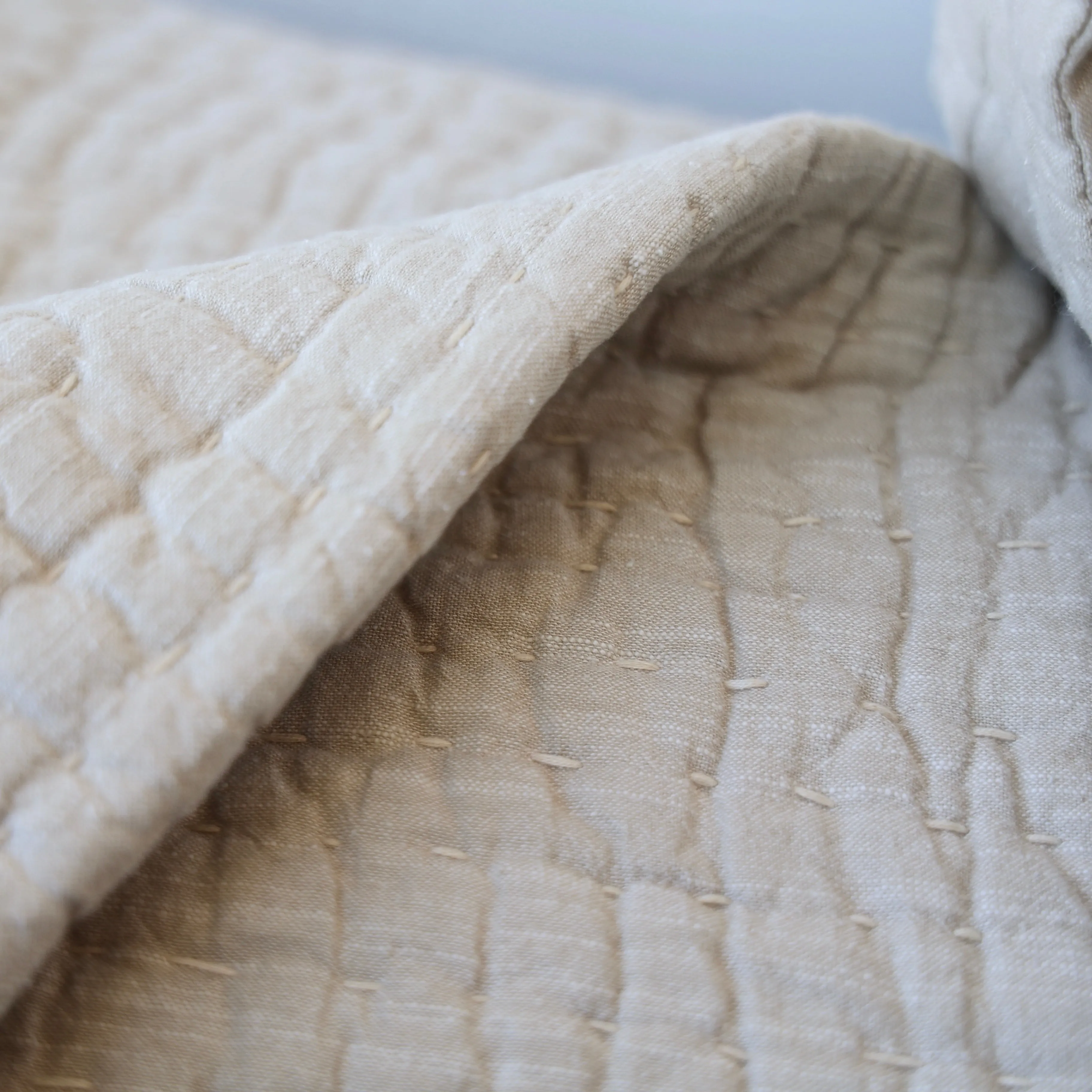 John Robshaw Handstitched Coverlet - Natural