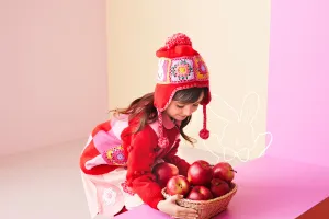 Joyful Patchwork Blossom Knit Hat