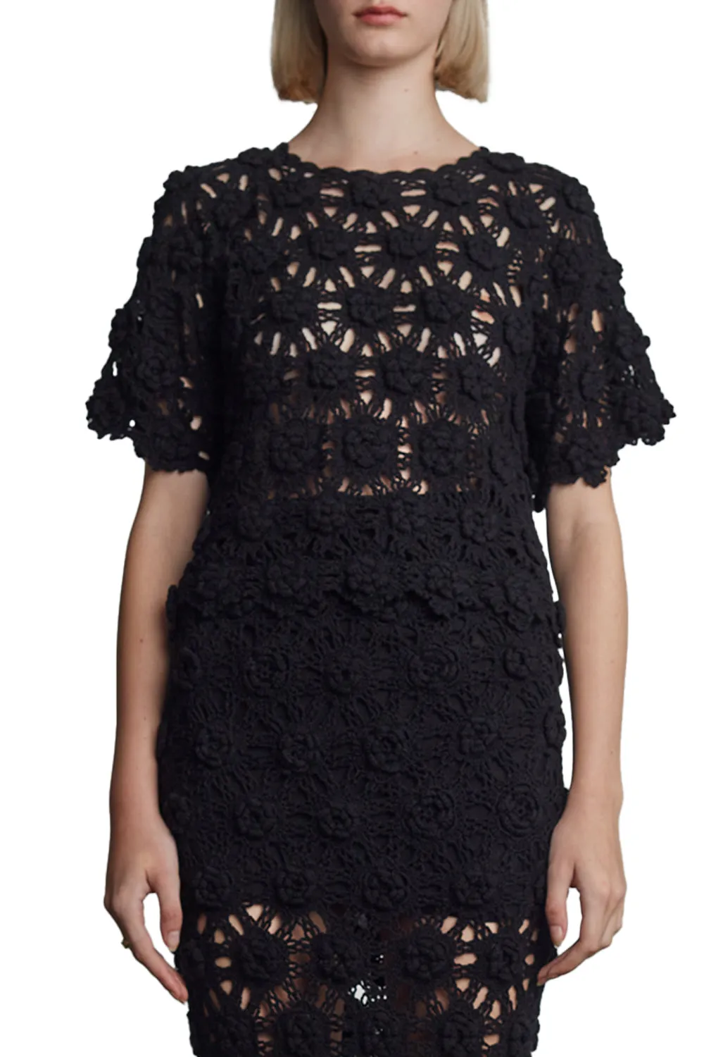 Kara Crochet Top in Black