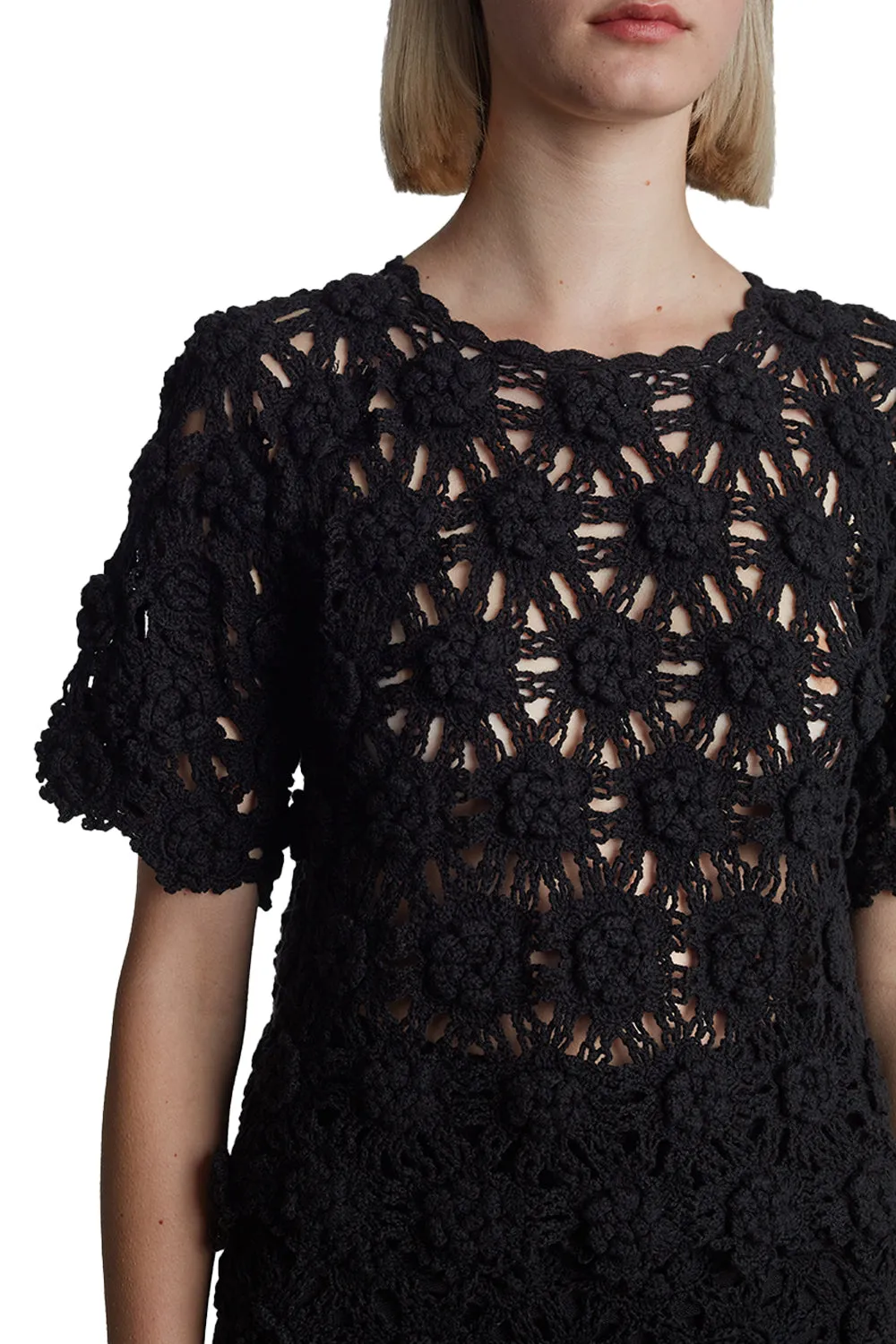 Kara Crochet Top in Black