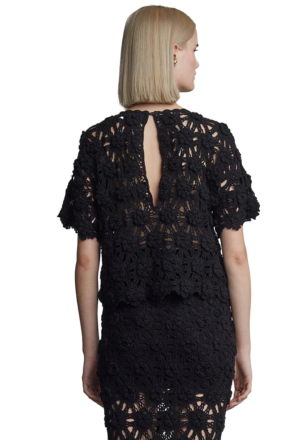 Kara Crochet Top in Black