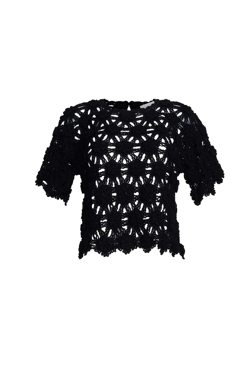 Kara Crochet Top in Black
