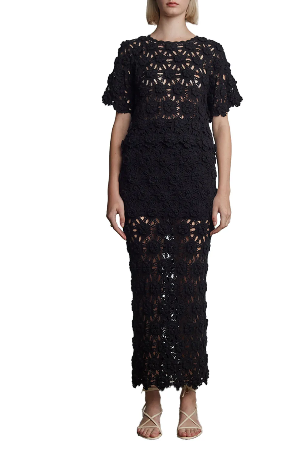 Kara Crochet Top in Black