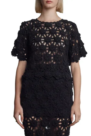 Kara Crochet Top in Black