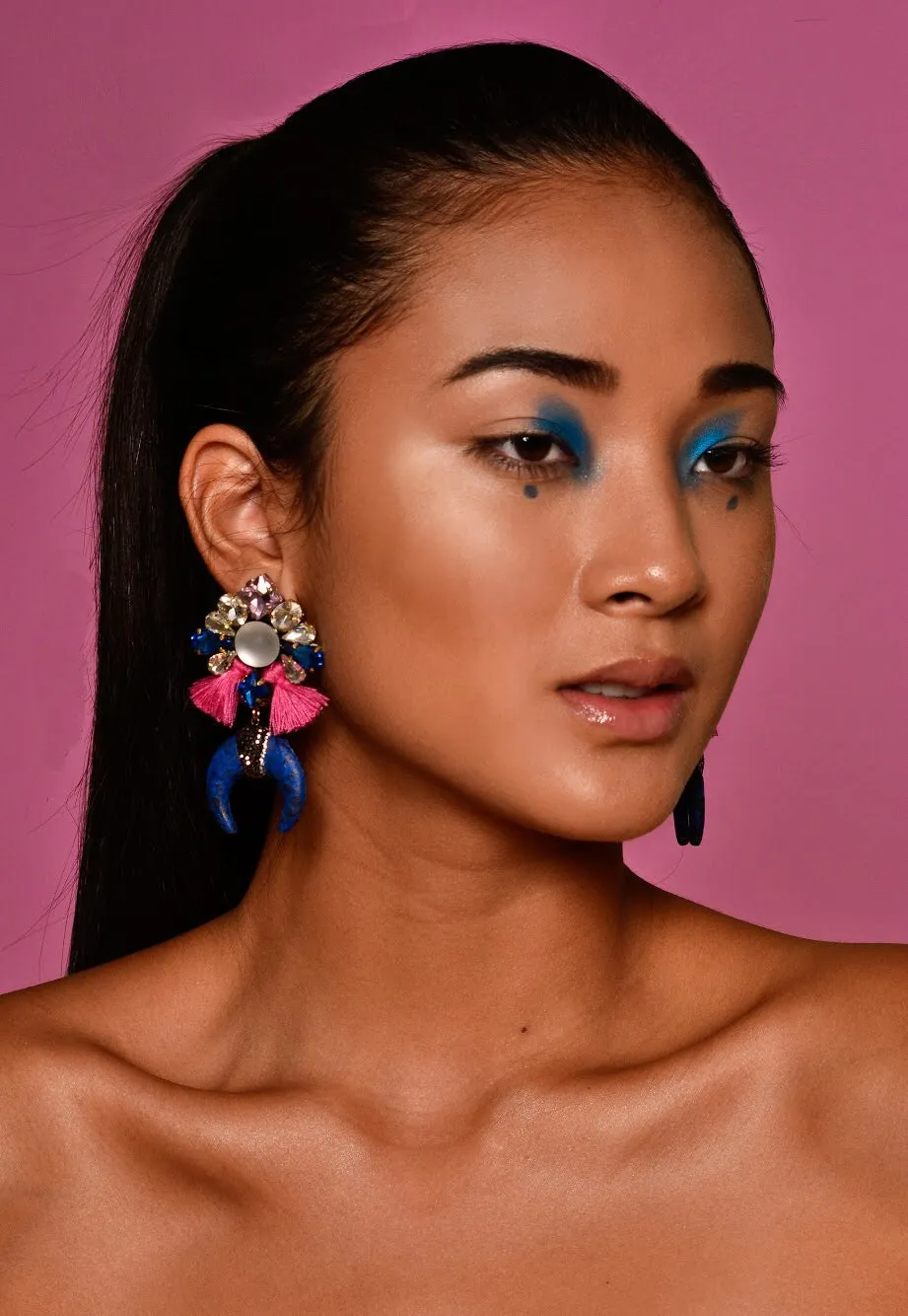 Khuarn Navy Blue Earrings