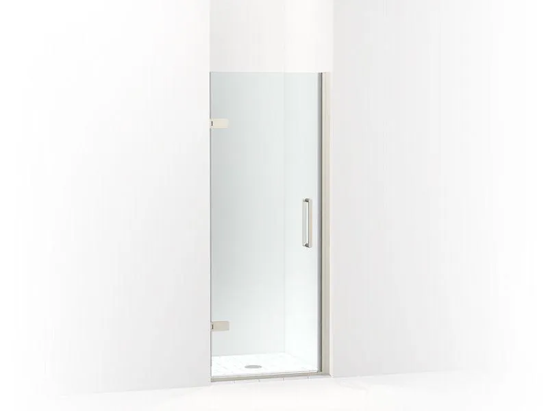 KOHLER K-27582-10L Composed 29-5/8"–30-3/8" W x 71-1/2" H frameless pivot shower door with 3/8" Crystal Clear glass and back-to-back vertical door pulls