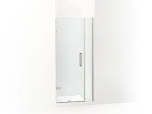 KOHLER K-27588-10L Composed 33-5/8"–34-3/8" W x 71-1/2" H frameless pivot shower door with 3/8" Crystal Clear glass and back-to-back vertical door pulls