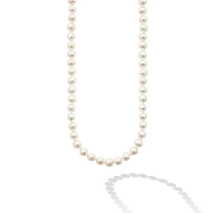 LAGOS 24" Small Pearl Necklace in Sterling Silver and 18K Yellow Gold