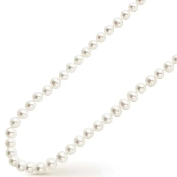 LAGOS 24" Small Pearl Necklace in Sterling Silver and 18K Yellow Gold