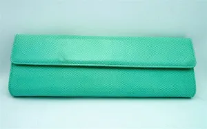 LAI Aqua Lizard Clutch with Lime Interior