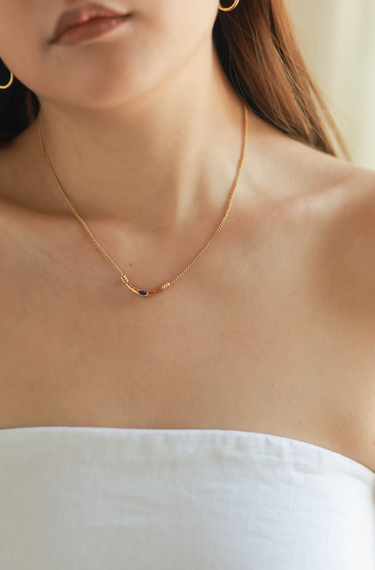 Lapis Curvy Necklace
