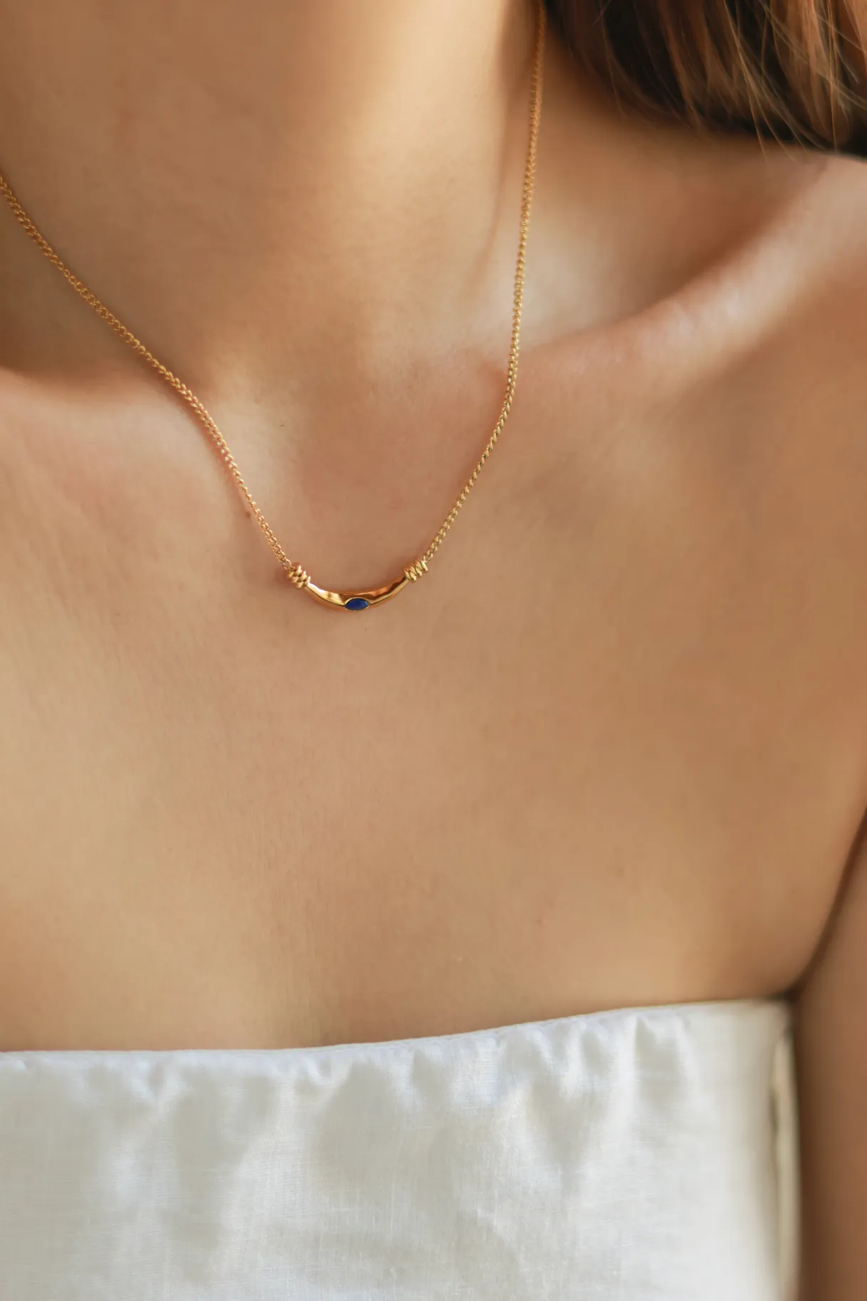 Lapis Curvy Necklace
