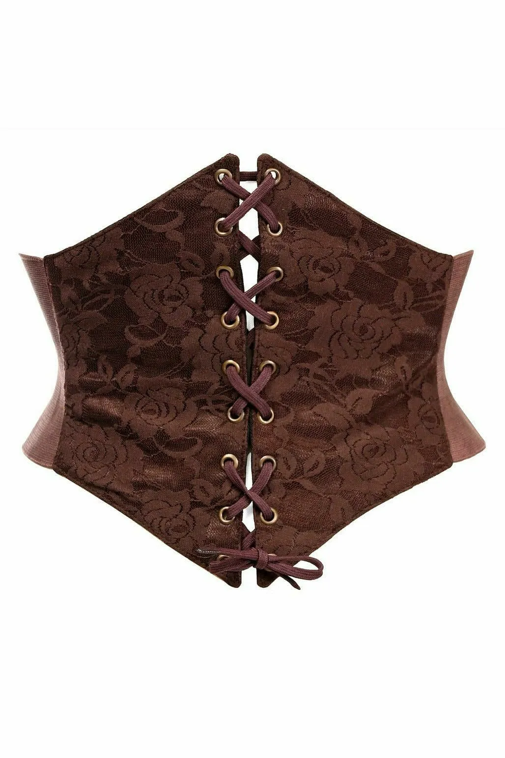 Lavish Dark Brown Lace Corset Belt Cincher