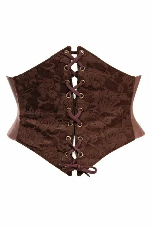 Lavish Dark Brown Lace Corset Belt Cincher