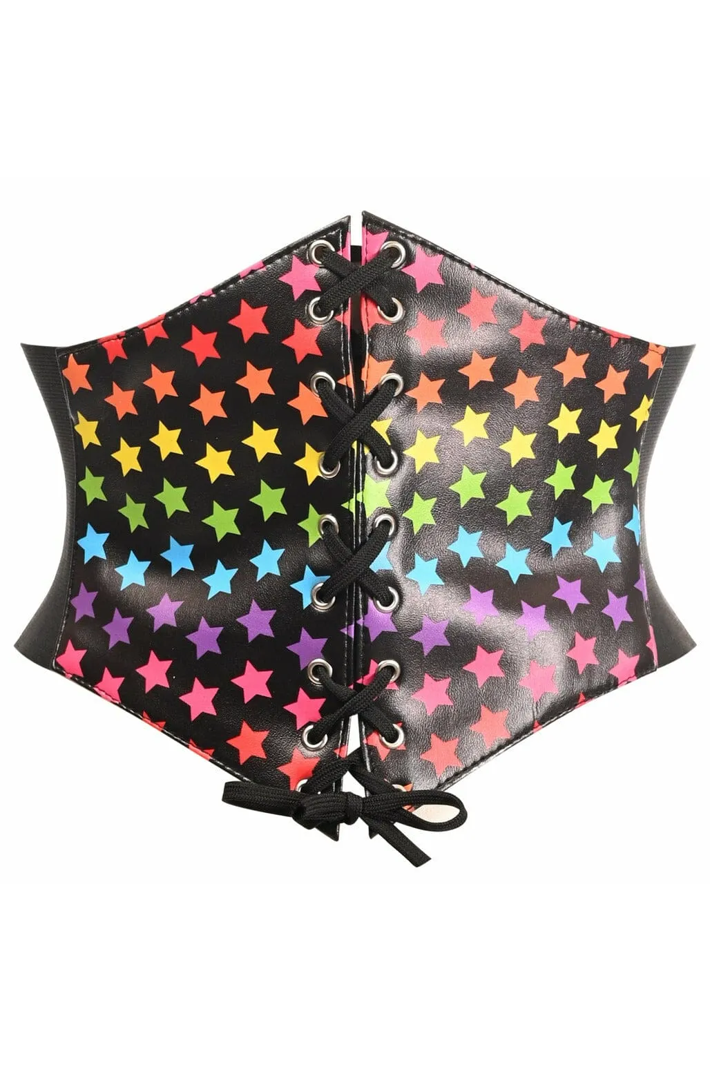 Lavish Rainbow Stars Lace-Up Corset Belt Cincher