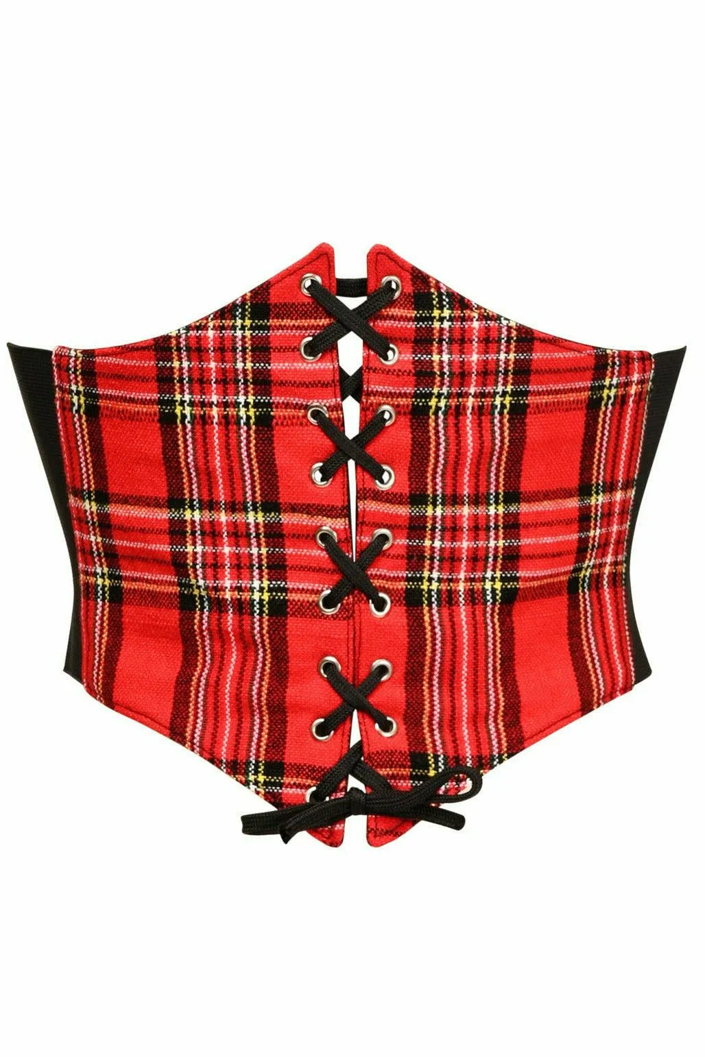 Lavish Red Plaid Corset Belt Cincher