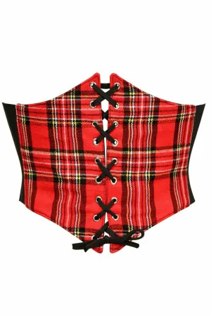 Lavish Red Plaid Corset Belt Cincher
