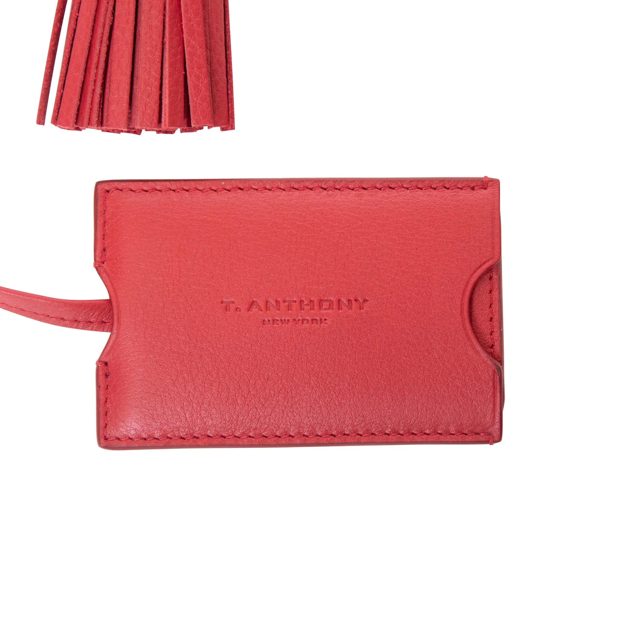 LEATHER LUGGAGE TAG WITH TASSEL