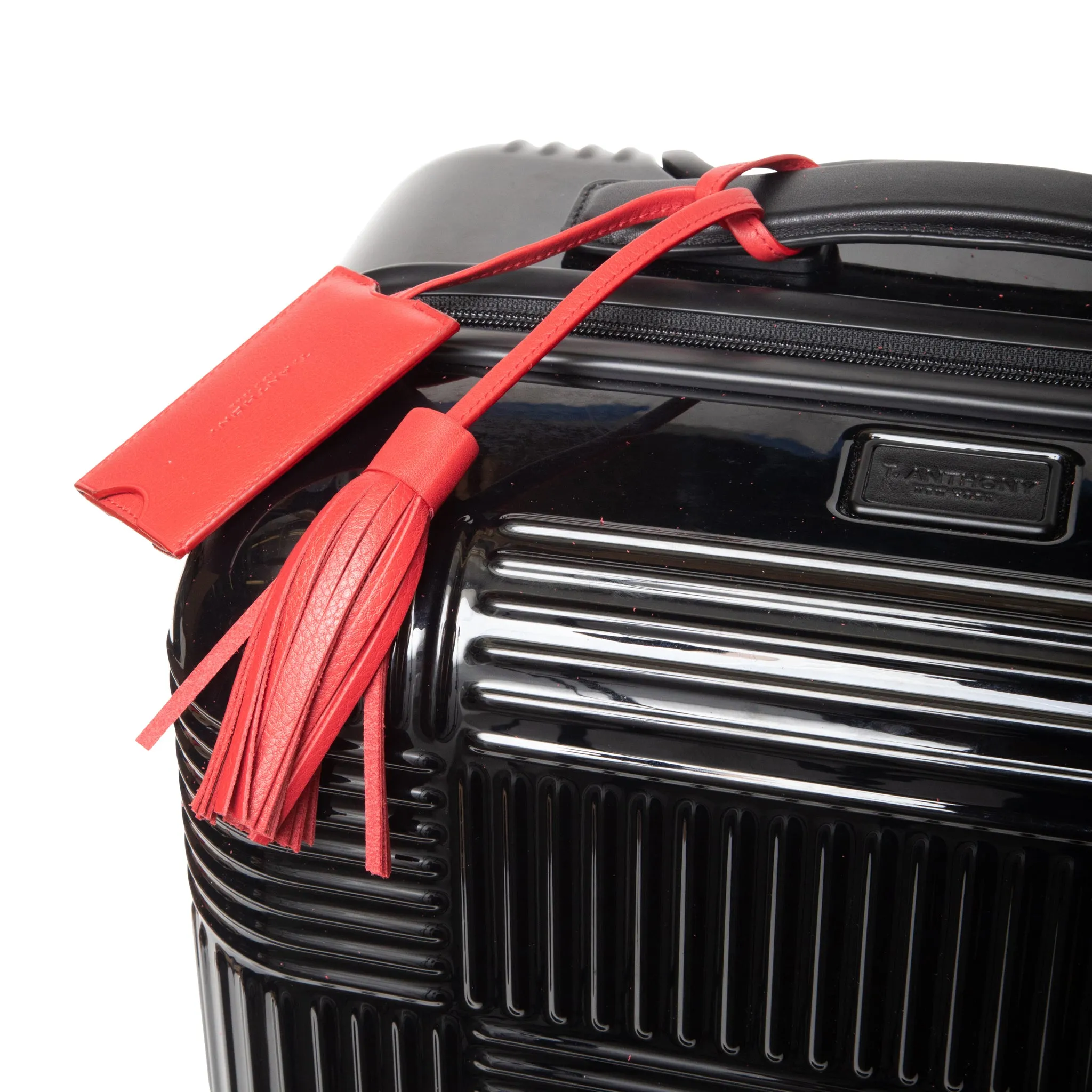LEATHER LUGGAGE TAG WITH TASSEL