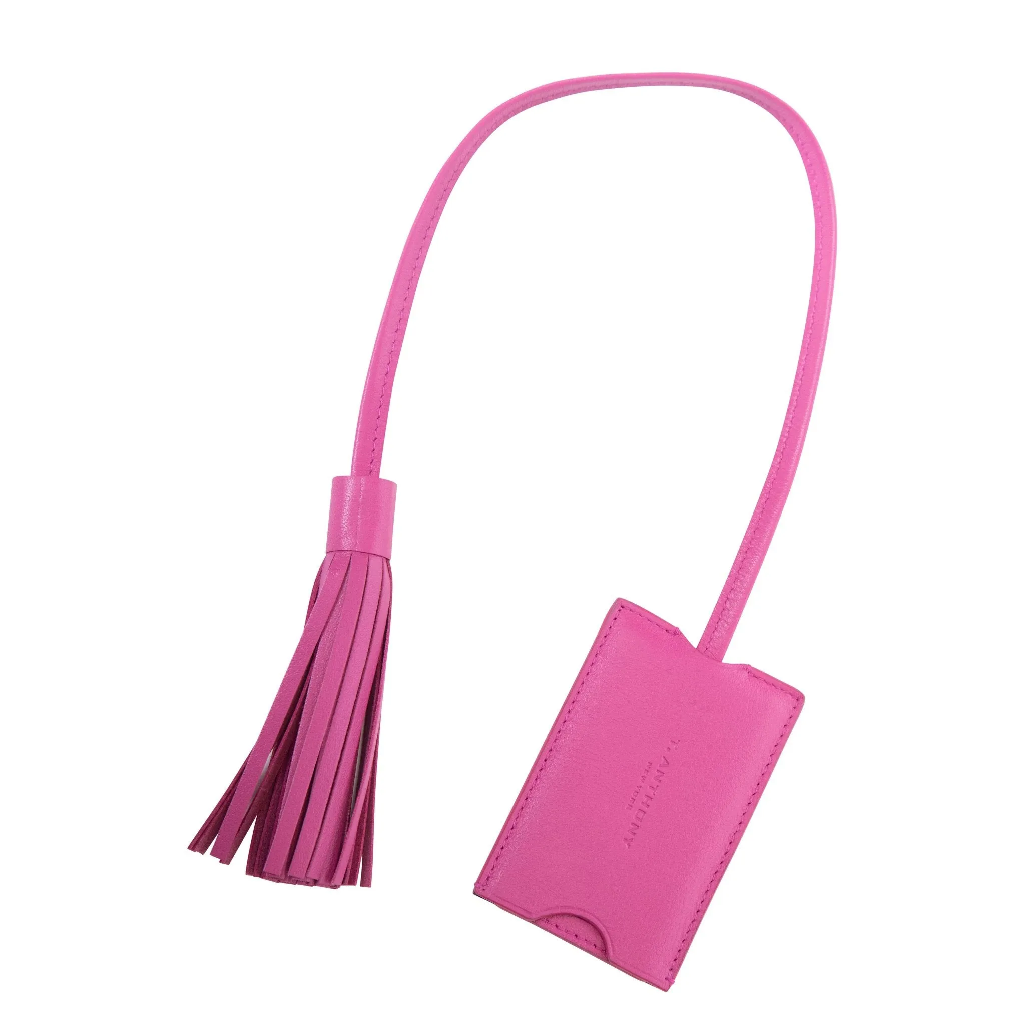 LEATHER LUGGAGE TAG WITH TASSEL