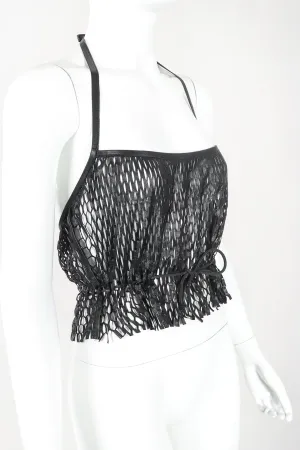 Leather Net Halter Top