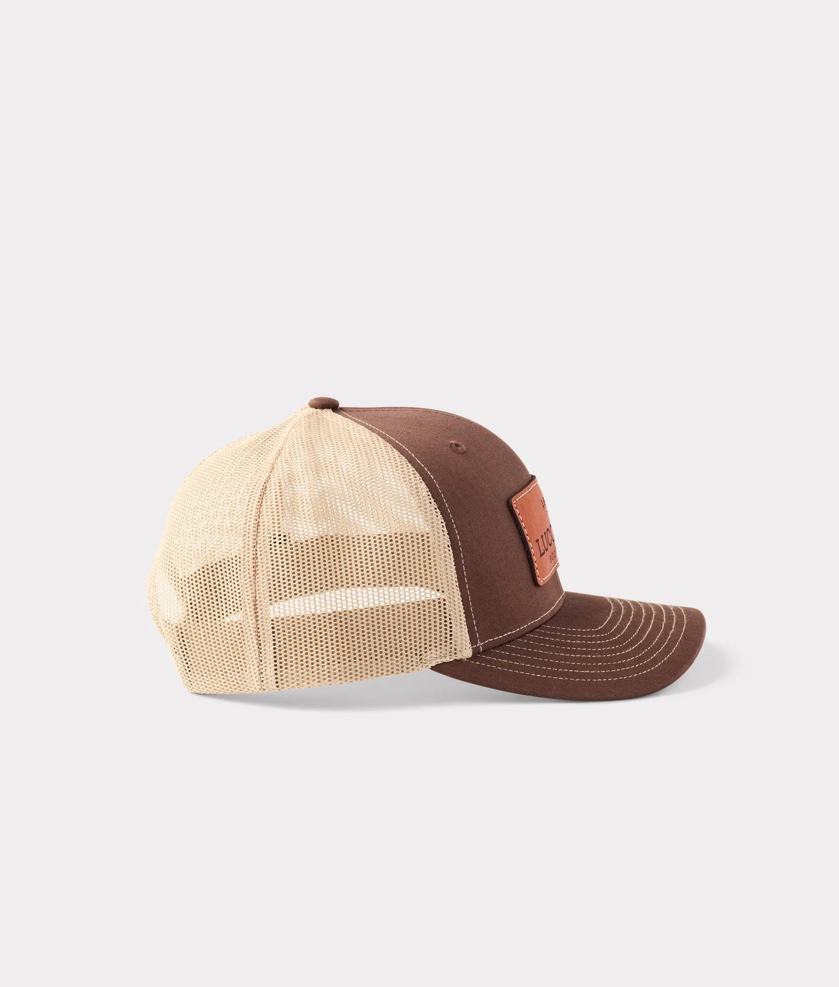 Leather Patch Cap :: Brown   Khaki