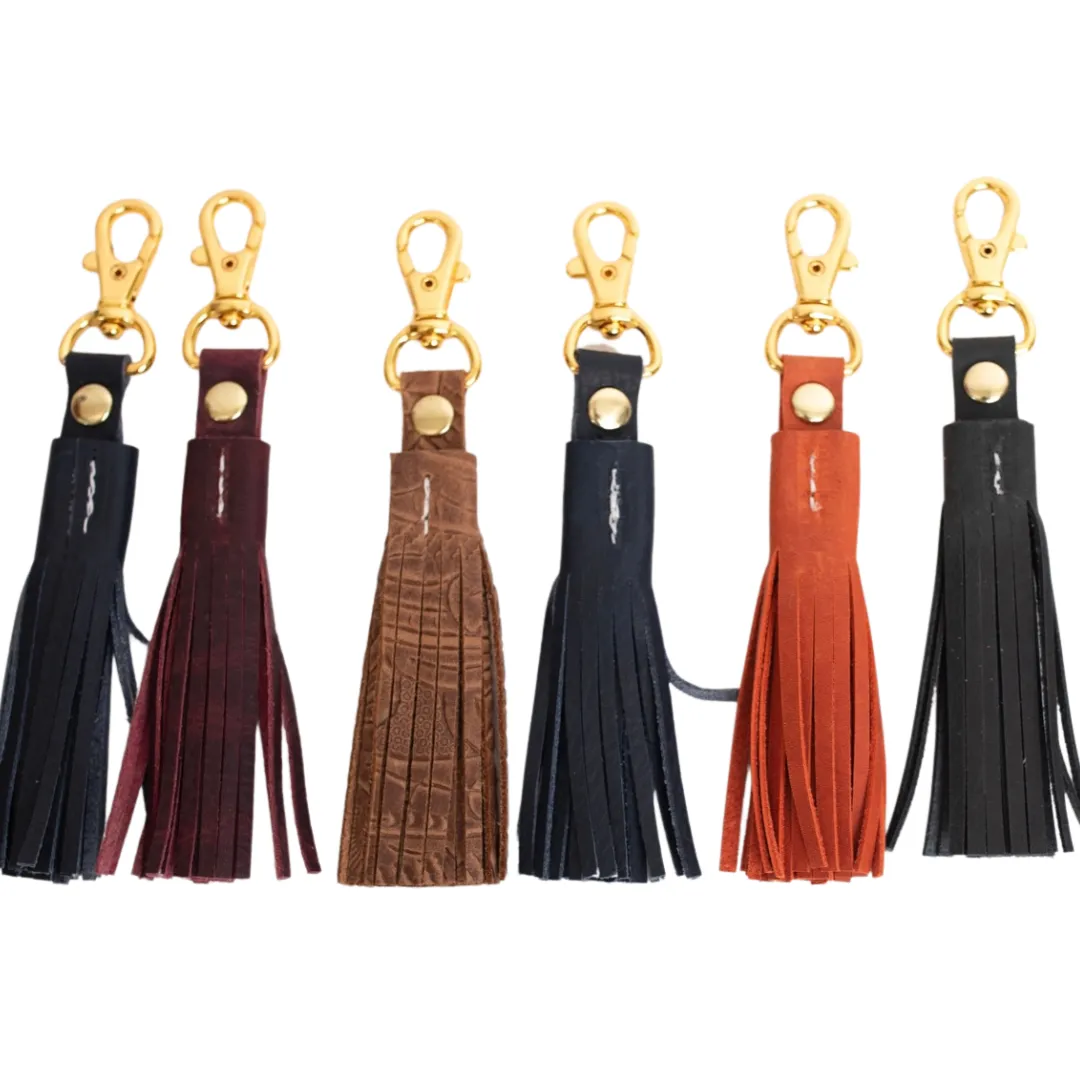 Leather Tassel Keychain