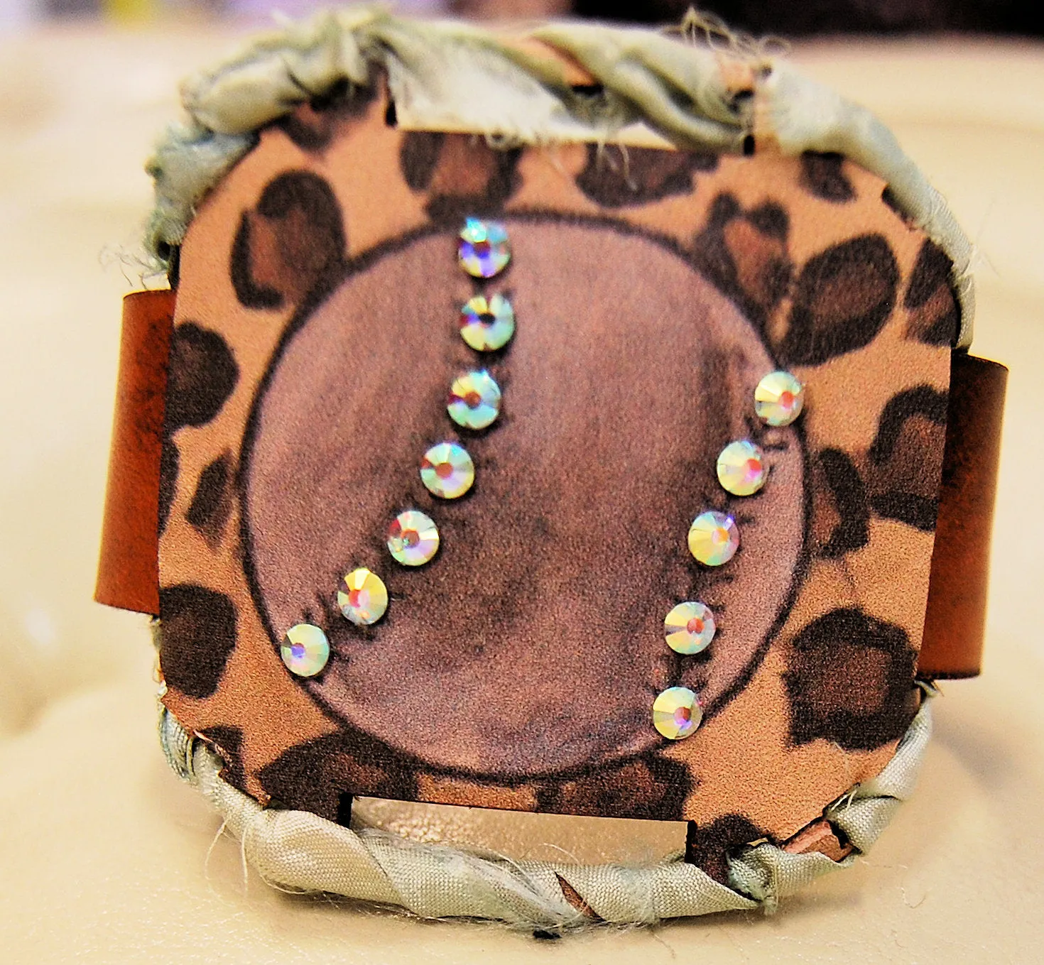 Leopard Print Baseball Bracelet