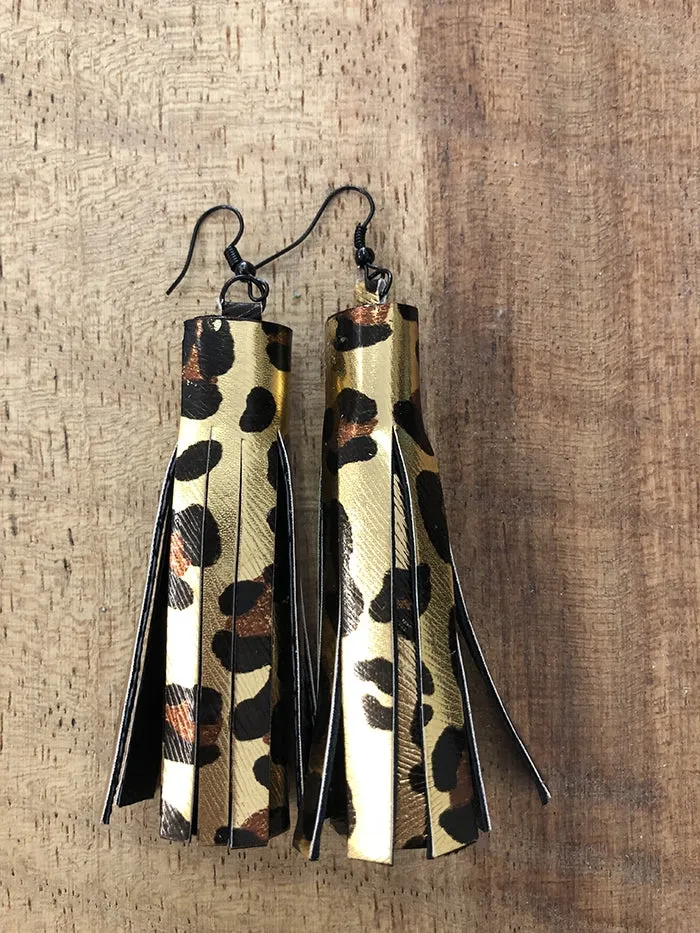 Leopard Tassel Earrings