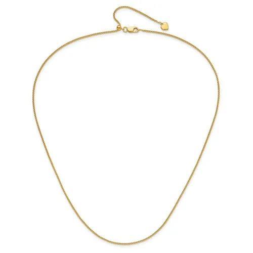 Leslies Sterling Silver Yellow Gold Plated 1.3mm Adjustable Wheat Spiga Chain - up to 22"