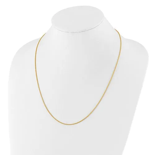Leslies Sterling Silver Yellow Gold Plated 1.3mm Adjustable Wheat Spiga Chain - up to 22"