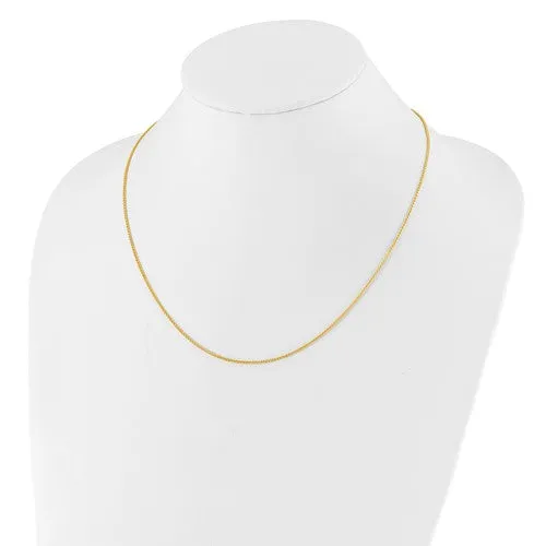 Leslies Sterling Silver Yellow Gold Plated 1.3mm Adjustable Wheat Spiga Chain - up to 22"