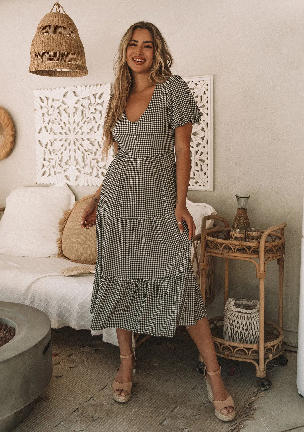 Lexi Gingham Midi Dress