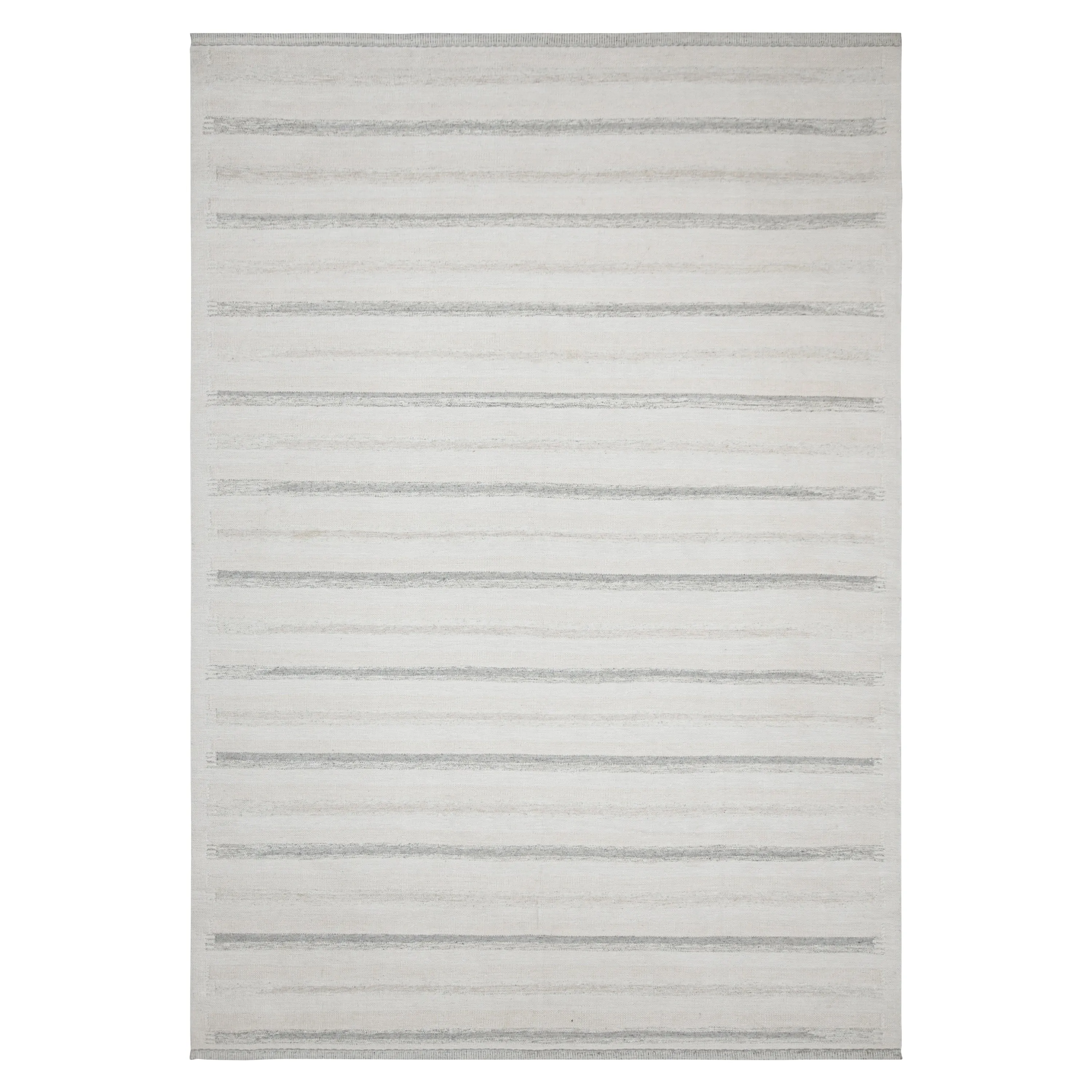 Light Grey Swedish Inspired Flatweave Wool Rug - 9'10" x 14'
