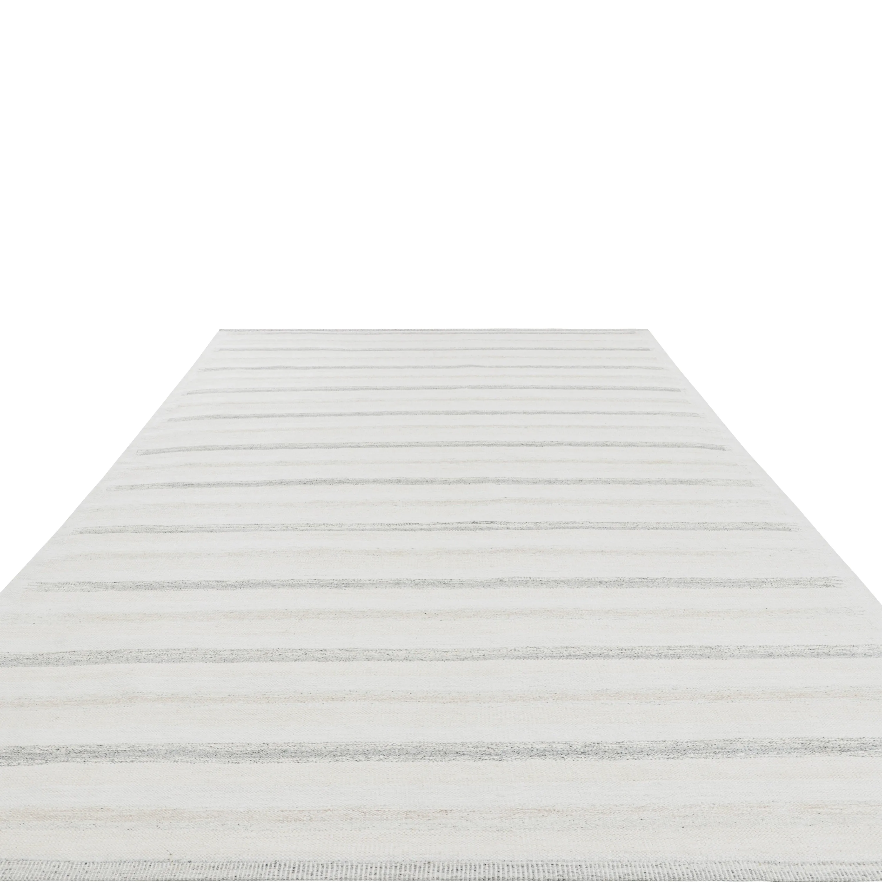Light Grey Swedish Inspired Flatweave Wool Rug - 9'10" x 14'