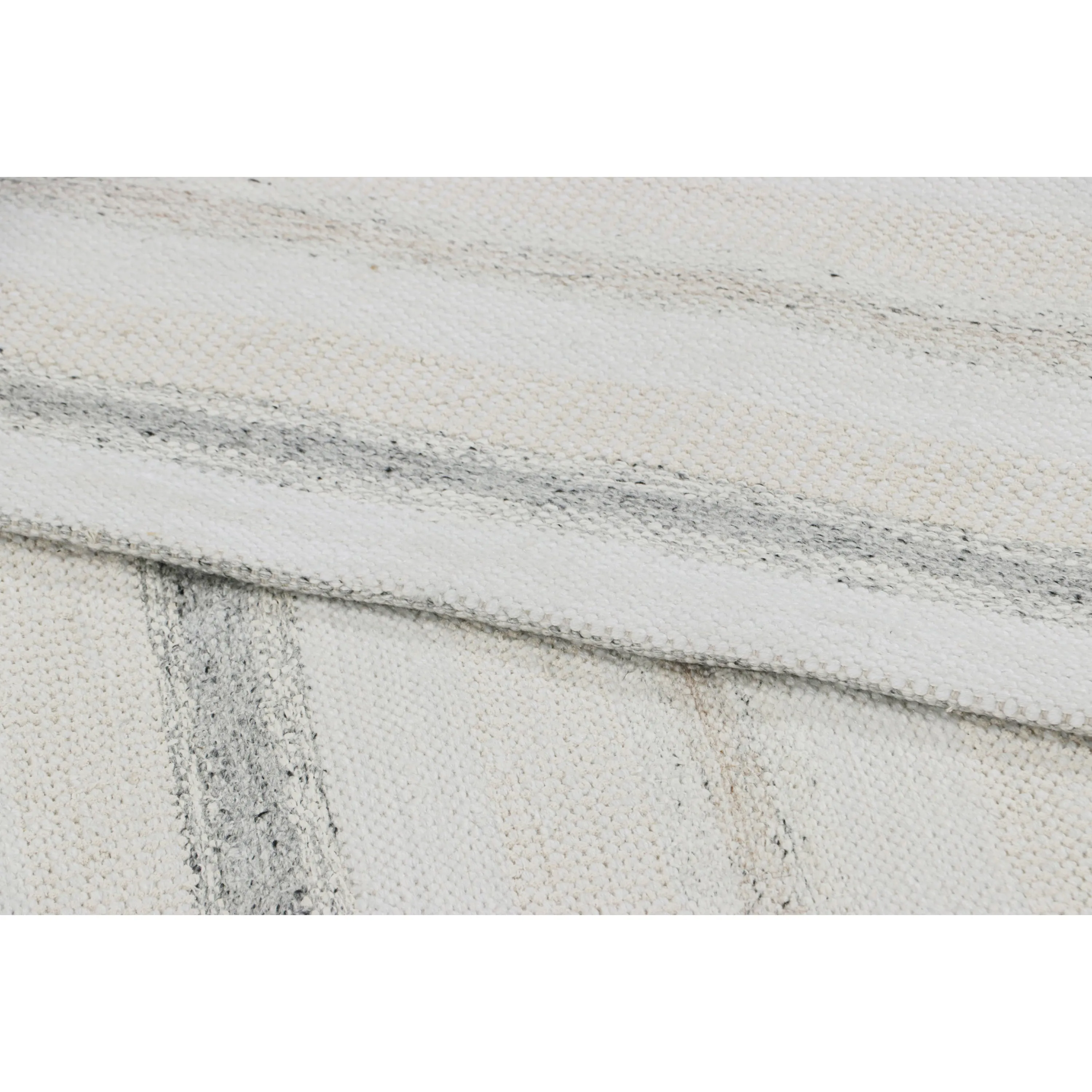 Light Grey Swedish Inspired Flatweave Wool Rug - 9'10" x 14'