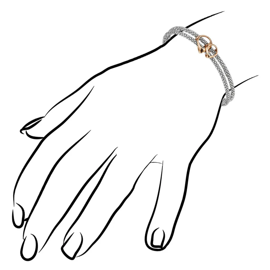 Linked By Love Bracelet in Sterling Silver plated with Rose Gold