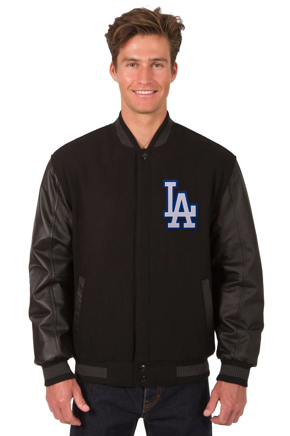 Los Angeles Dodgers Reversible Wool and Leather Jacket