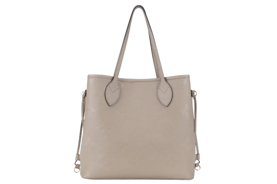 LOUIS VUITTON M45686 NEVERFULL MM GREY EMPREINTE LEATHER GOLD HARDWARE WITH DUST COVER AND BOX
