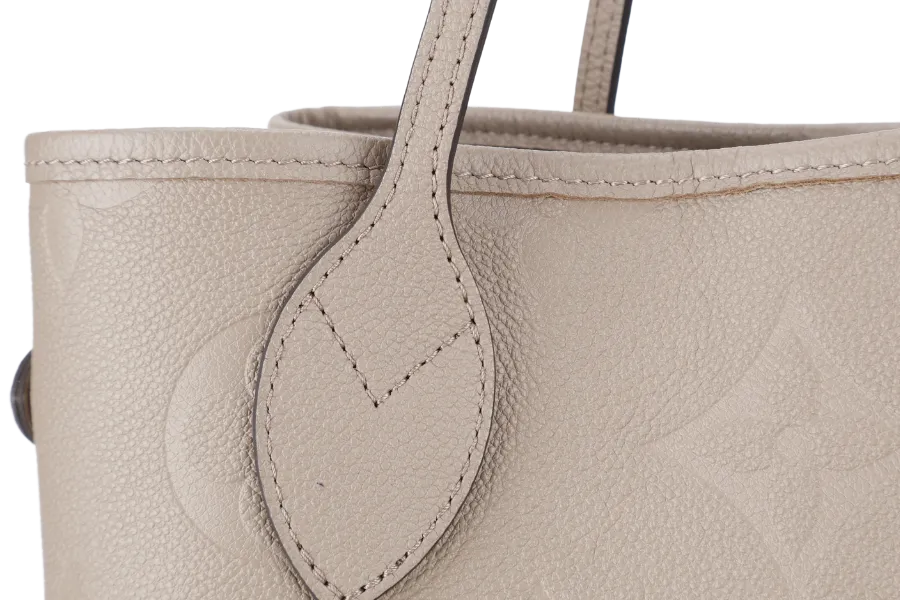 LOUIS VUITTON M45686 NEVERFULL MM GREY EMPREINTE LEATHER GOLD HARDWARE WITH DUST COVER AND BOX