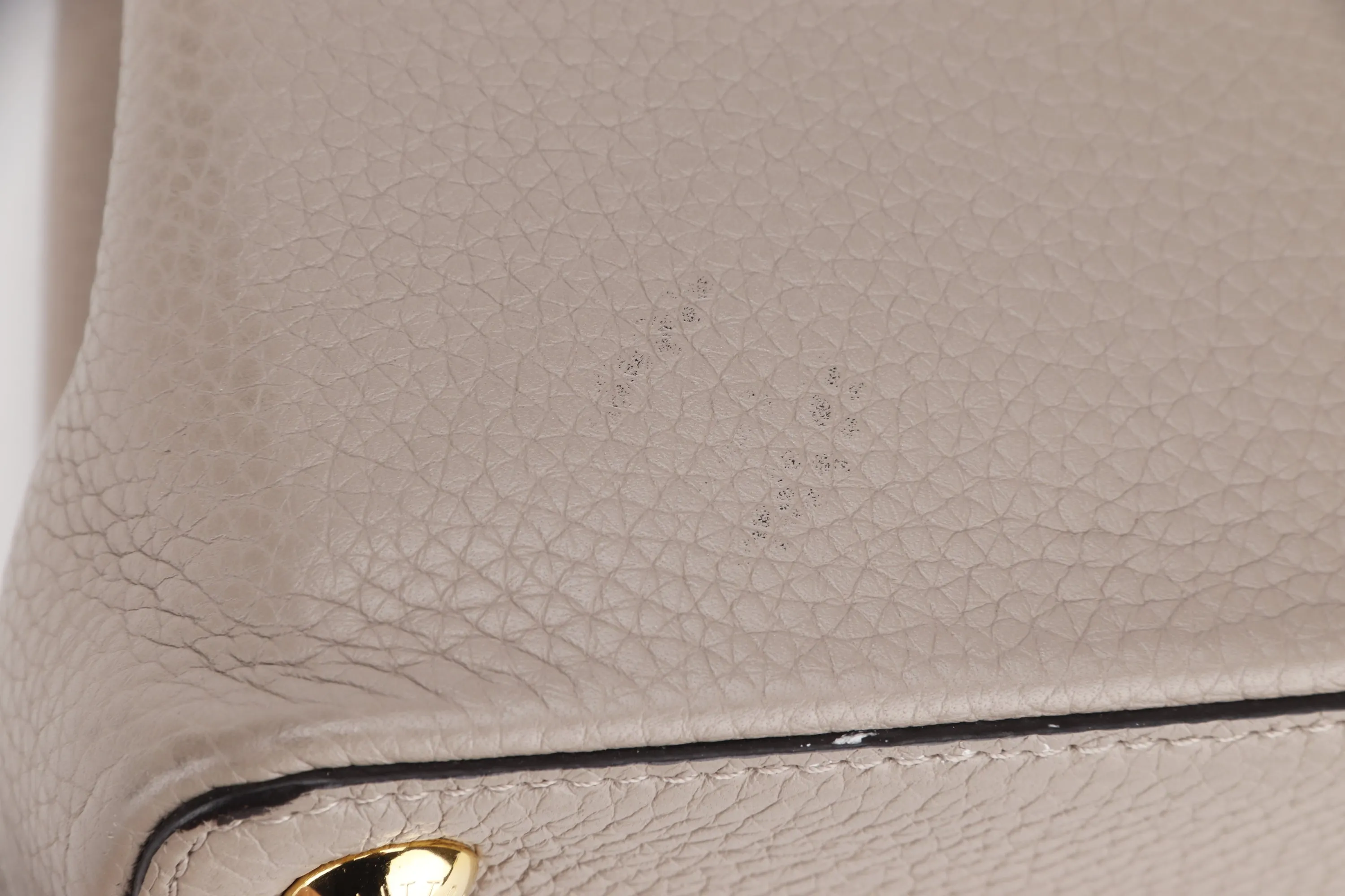LOUIS VUITTON M94634 CAPUCINE BB (MI0166) GALET COLOR TAURILLON LEATHER GOLD HARFDWARE, WITH STRAP & DUST COVER