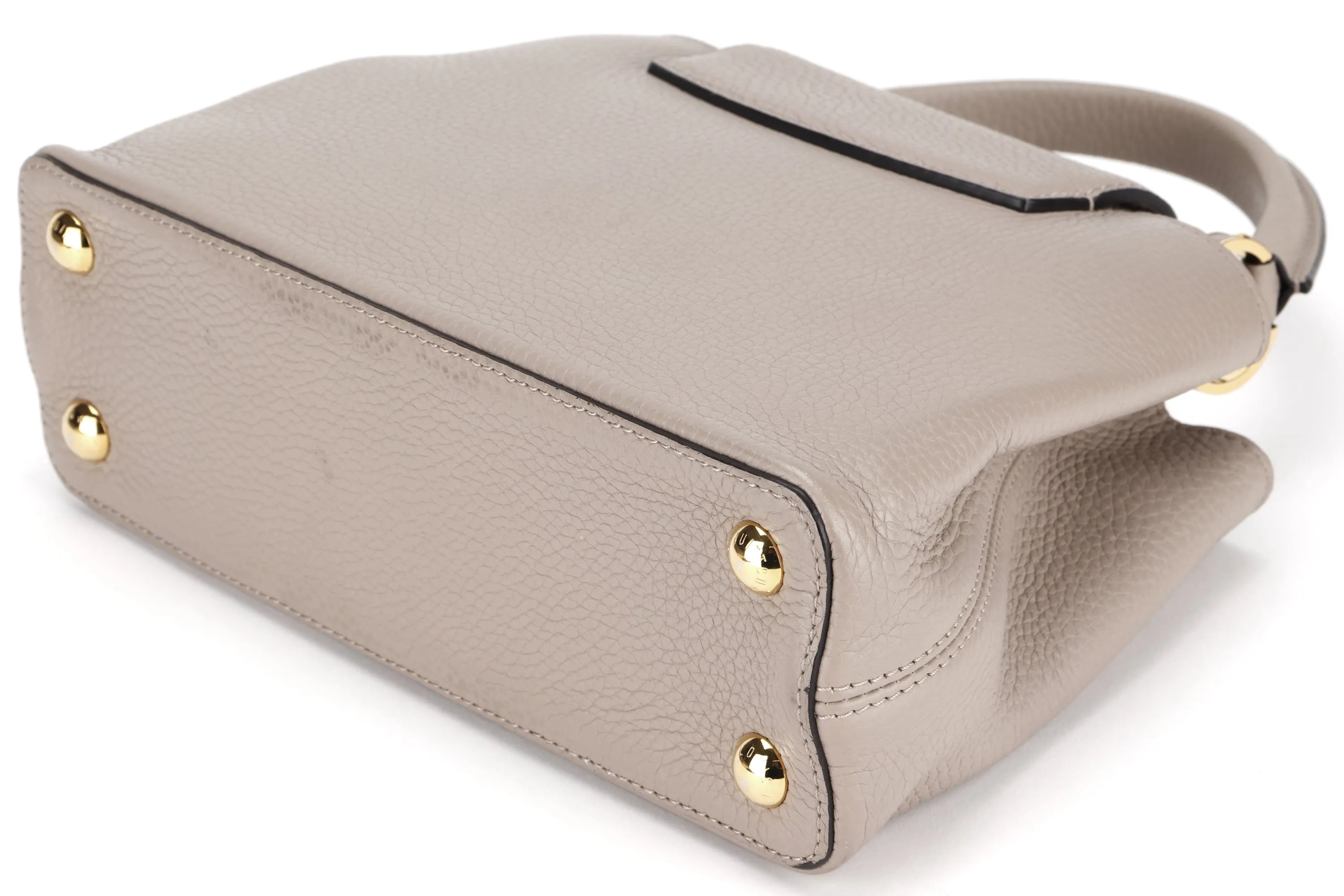 LOUIS VUITTON M94634 CAPUCINE BB (MI0166) GALET COLOR TAURILLON LEATHER GOLD HARFDWARE, WITH STRAP & DUST COVER