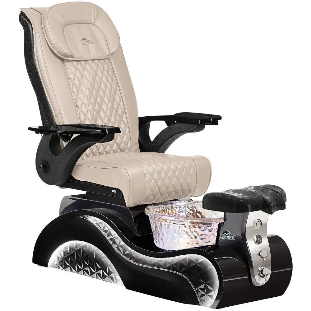 Lucent Pedicure Chair with Crystal Glass Pedicure Basin by Whale Spa